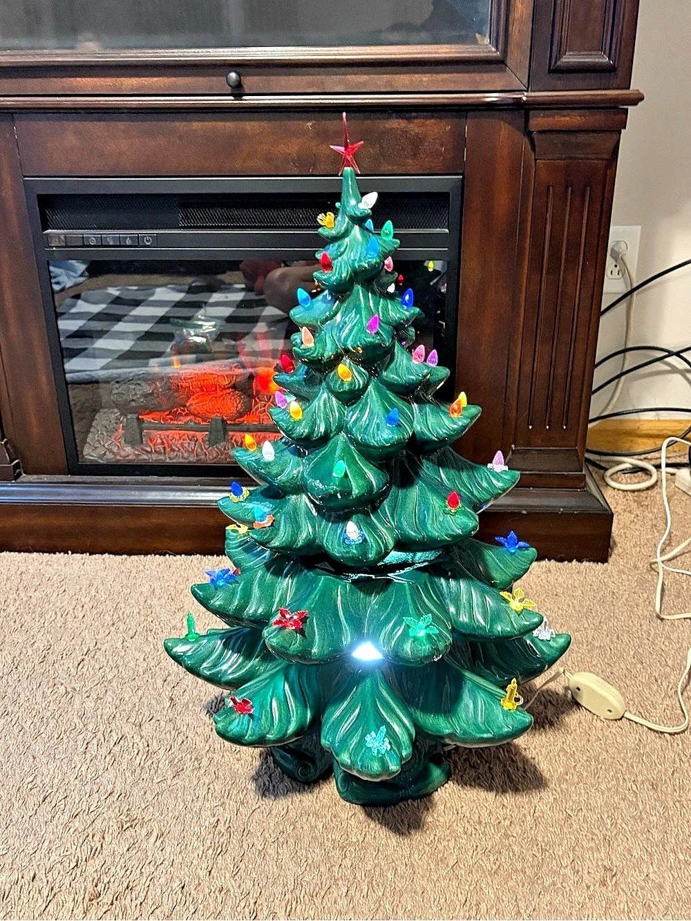 Atlantic Mold Lighted Ceramic Christmas Tree 4 pcs  24” tall x 17”-18” wide